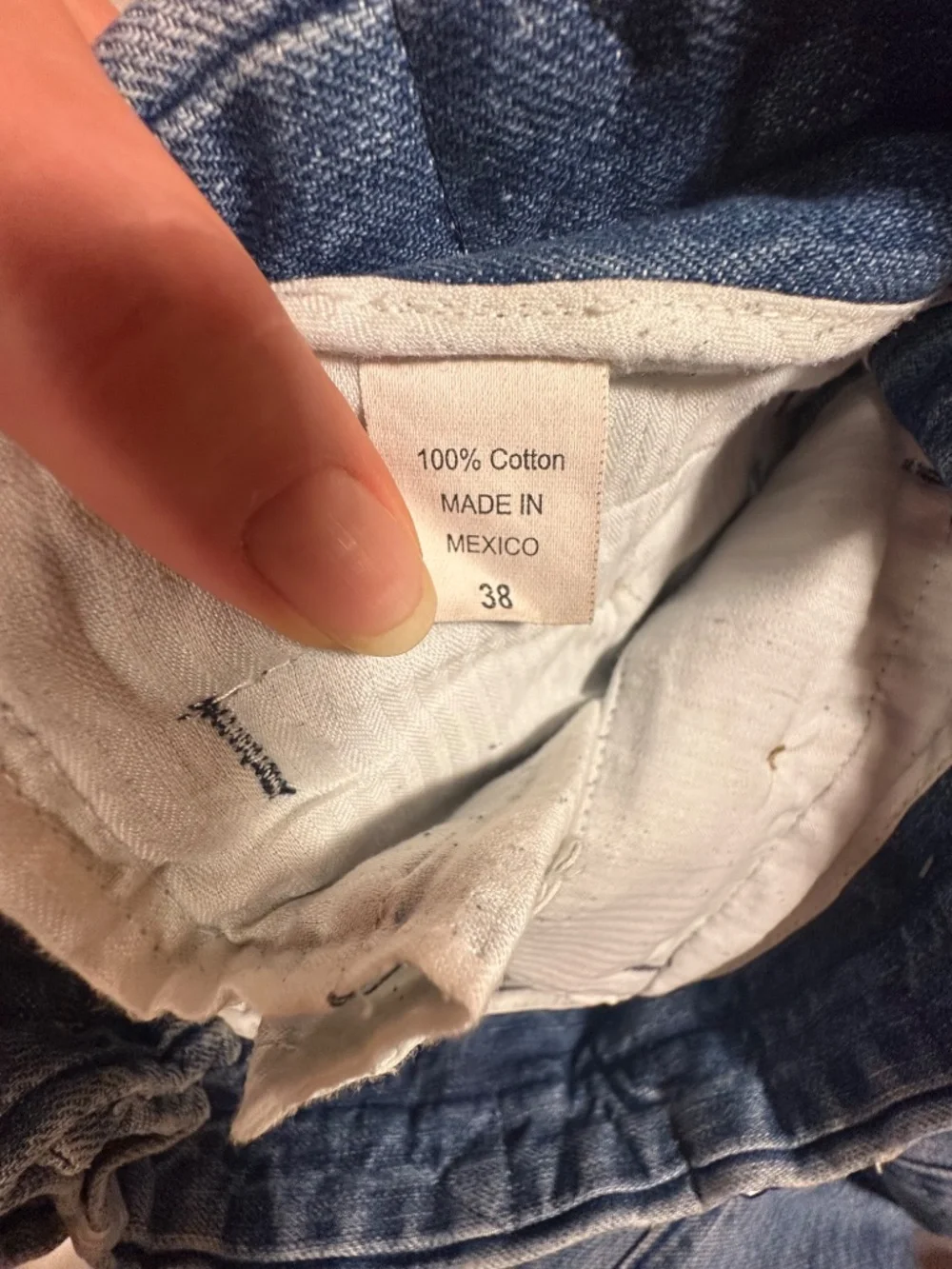 Paul Fredrick W38 blue jeans